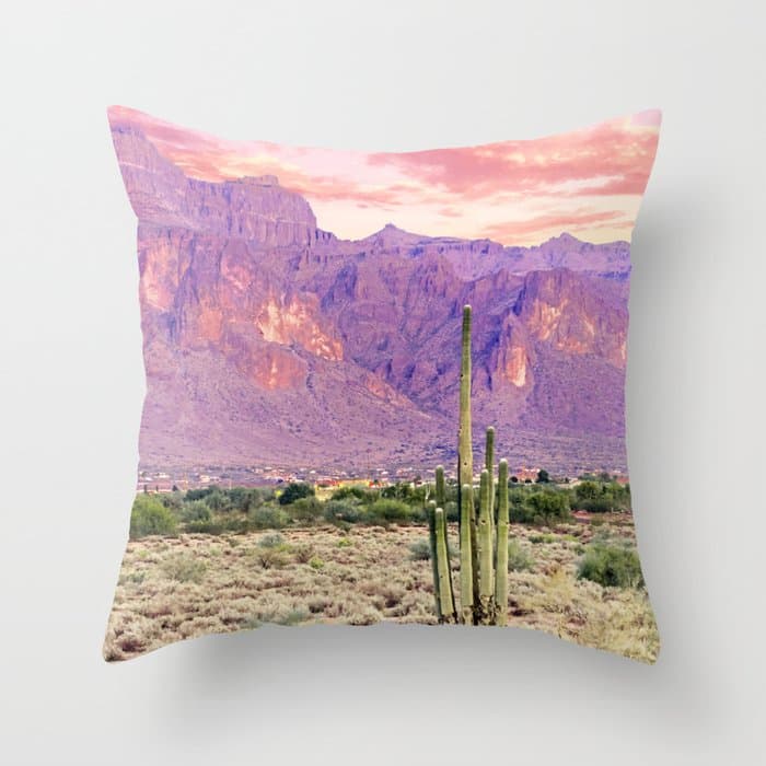 Cactus Sunset #digitalart #nature Throw Pillow