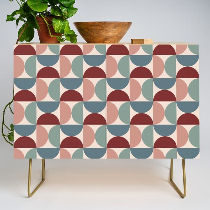 Bauhaus Mid Century Modern Geometric Pattern XV Credenza