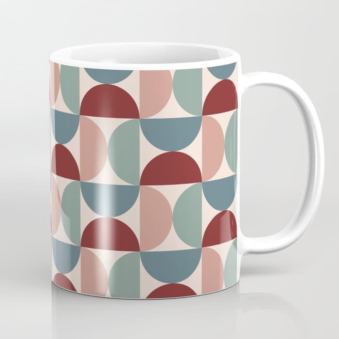Bauhaus Mid Century Modern Geometric Pattern XV Coffee Mug