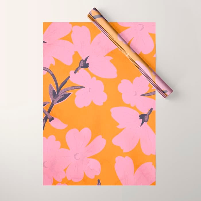 Abstract Minimal Flowers 18 Wrapping Paper