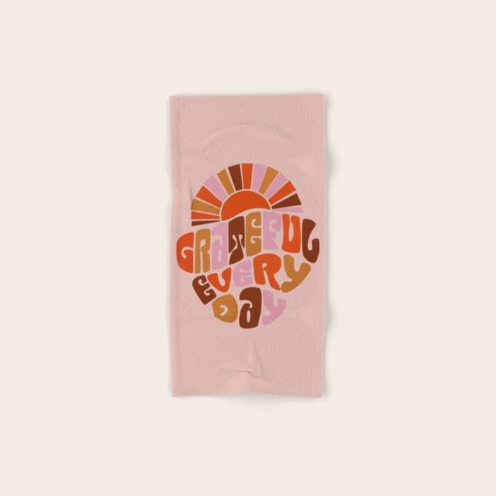 Grateful Everyday - 70s Hippie Style Bath Towel