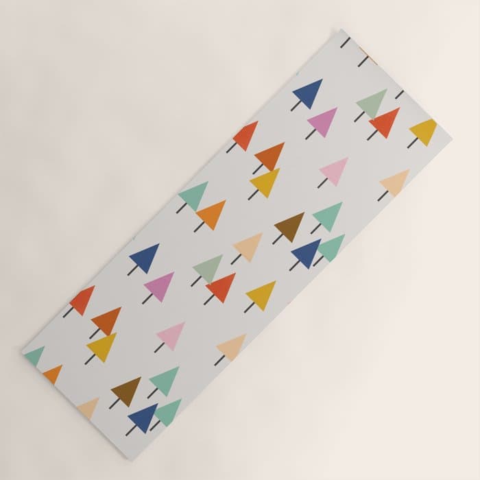 Pastel Triangle Trees: Cozy Winter Vibes with Modern Charm Yoga Mat