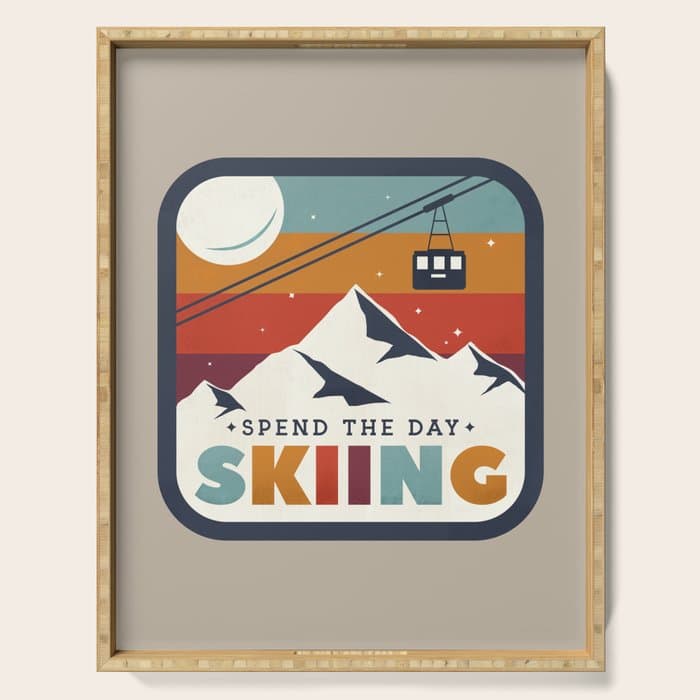 Spend The Day Skiing-Ski Badge Serving Tray