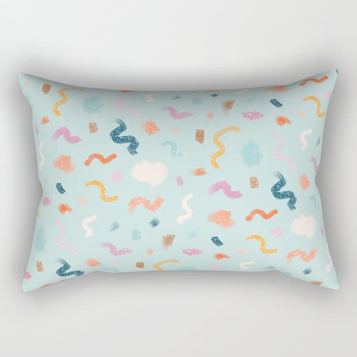 Abtract Colorful Brush Pattern Rectangular Pillow