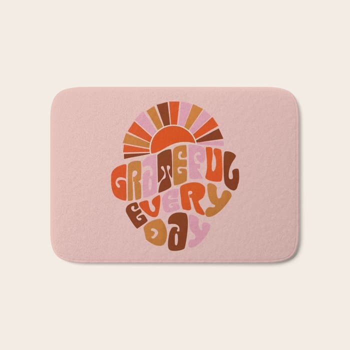 Grateful Everyday - 70s Hippie Style Bath Mat