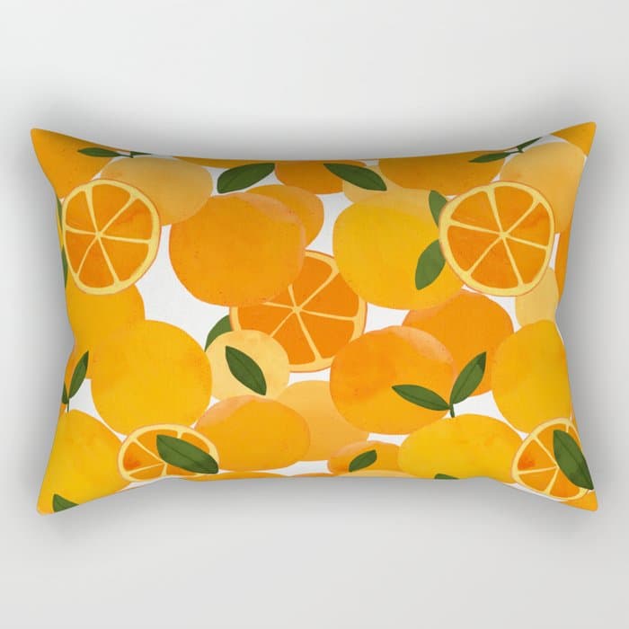 mediterranean oranges still life Rectangular Pillow