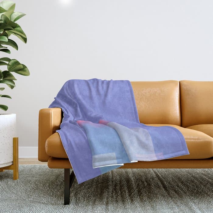 Abstract geometric pixel city 6 Throw Blanket