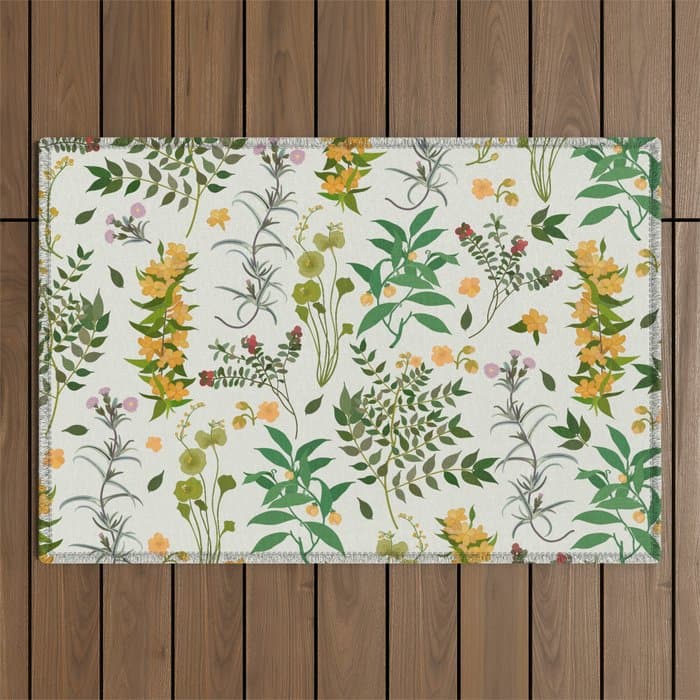 Vintage Wildflowers / Cozy Botanicals Outdoor Rug