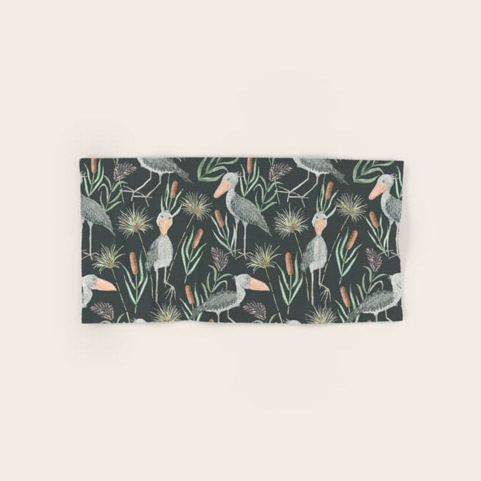 The Magnificent Shoebill Pattern Bath Towel