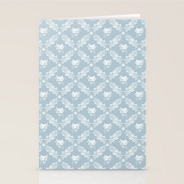 Vintage French Flower Blue Stationery Card