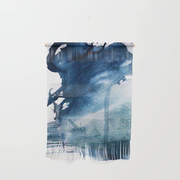 Pacific Grove: a pretty minimal abstract piece in blue by Alyssa Hamilton Art Wall Hanging