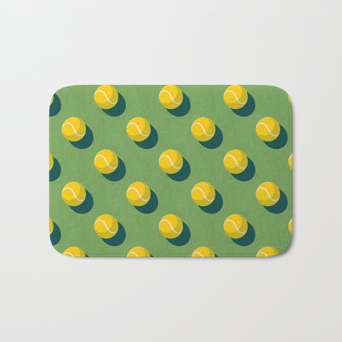 BALLS Tennis - grass court - pattern Bath Mat