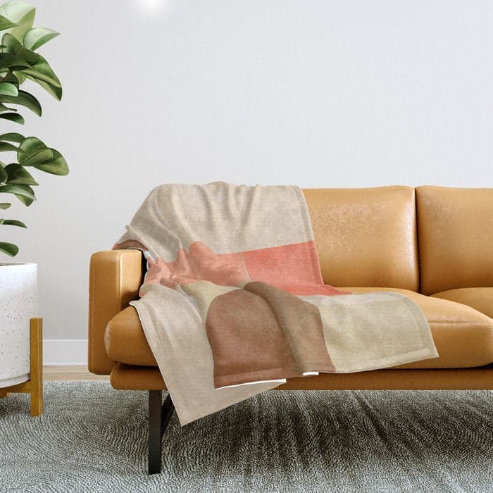 mid century geometric abstract 6 Throw Blanket