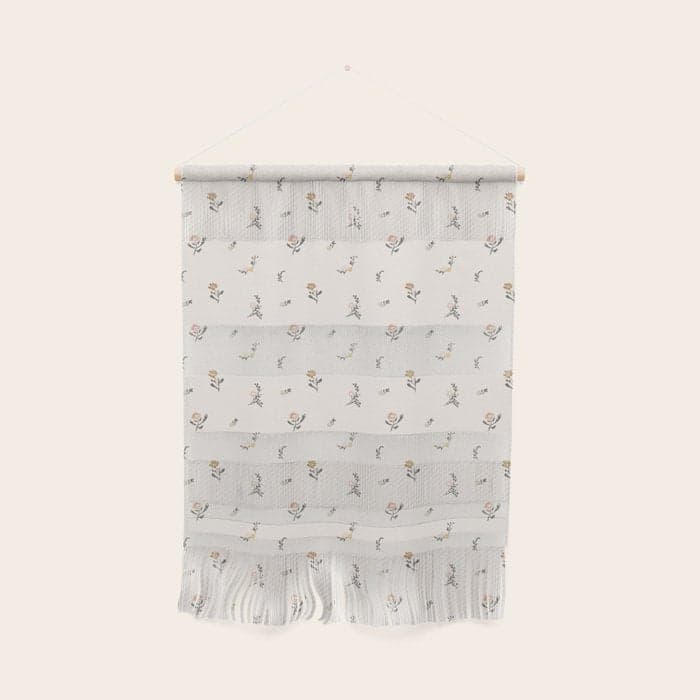 Sweet Pea Ditsy Floral - Pink, Charcoal, Mustard, Sage Wall Hanging