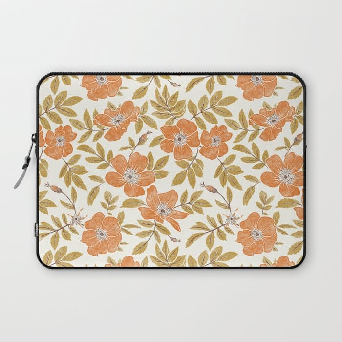 Wild Mountain Roses - vintage autumn leaves Laptop Sleeve