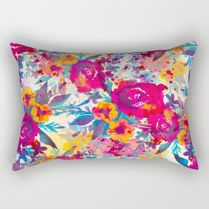 Watercolor flowers and plants 02 Rectangular Pillow