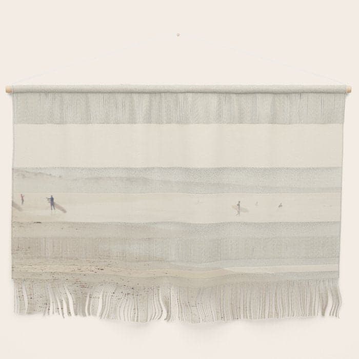 beach photography - minimal surfers and ocean print Wall Hanging