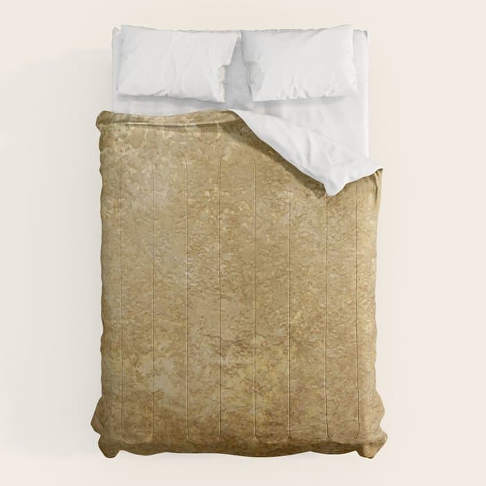 Gold Rush, Golden Shimmer Texture, Exotic Metallic Shine Graphic Design Comforter