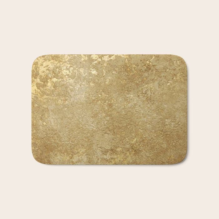 Gold Rush, Golden Shimmer Texture, Exotic Metallic Shine Graphic Design Bath Mat