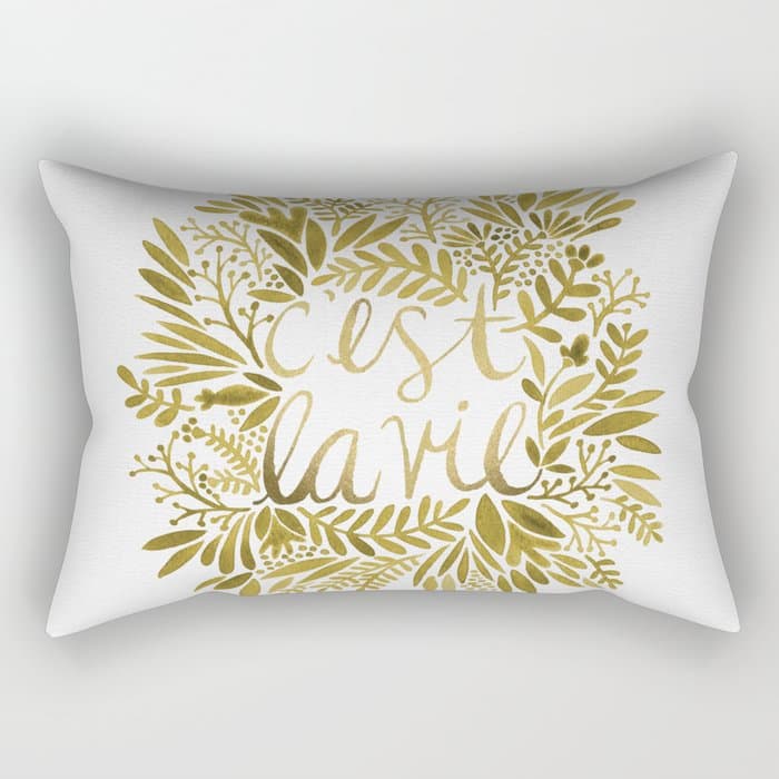 That's Life - Gold on Gold Rectangular Pillow