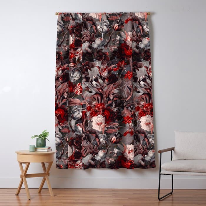 New Year's flowering night Window Curtain