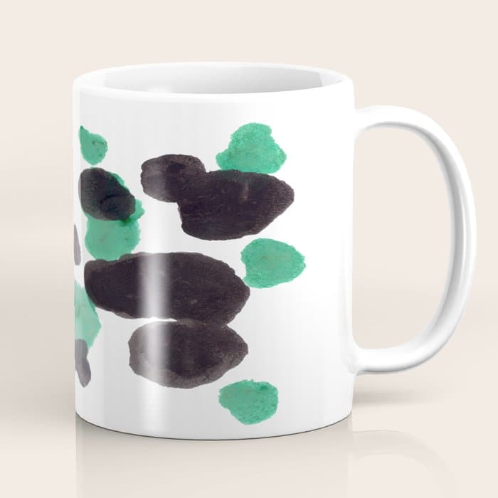 Green & Black Ink Blot Diagram Coffee Mug