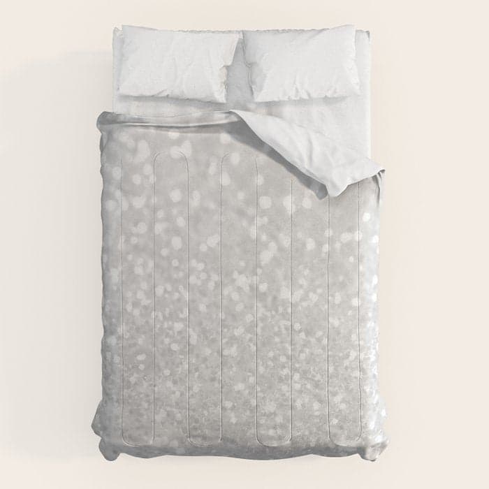 Chic elegant glamour white faux glitter Comforter