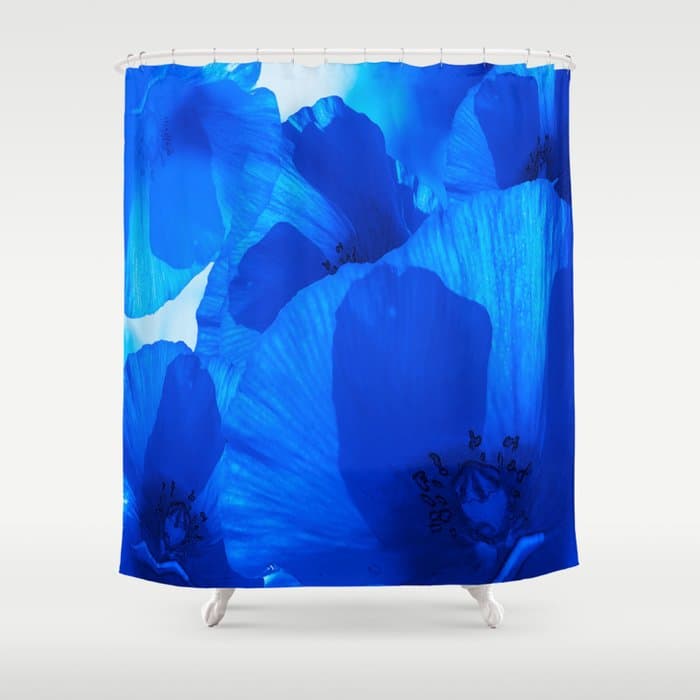 Blue Poppies #decor #HomeStorie #buyart Shower Curtain