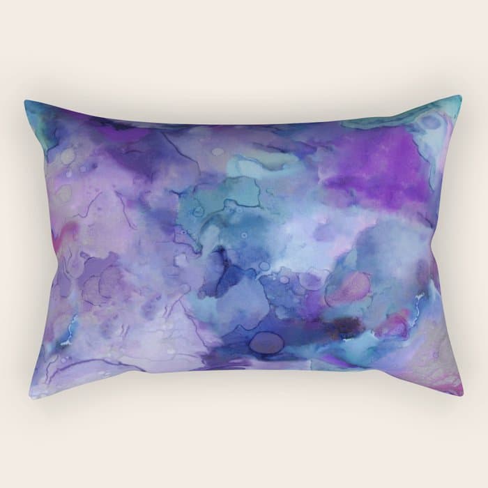 Abstract Colorful Purple Watercolor Rectangular Pillow