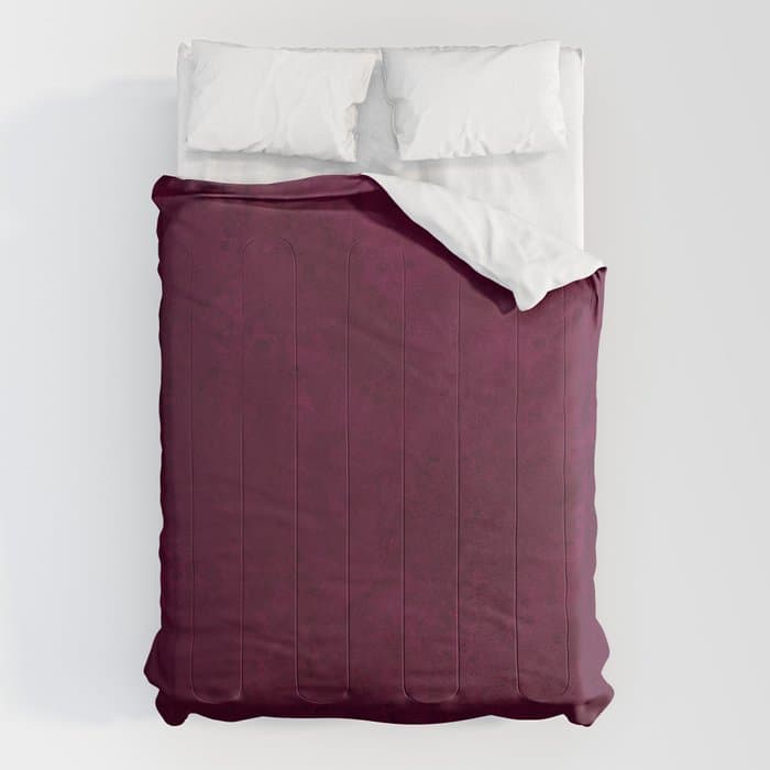 Hand painted modern abstract burgundy marble watercolor Comforter