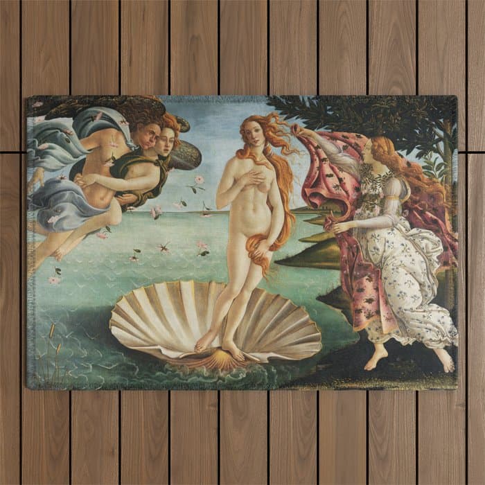 The Birth of Venus by Sandro Botticelli, 1445 Outdoor Rug