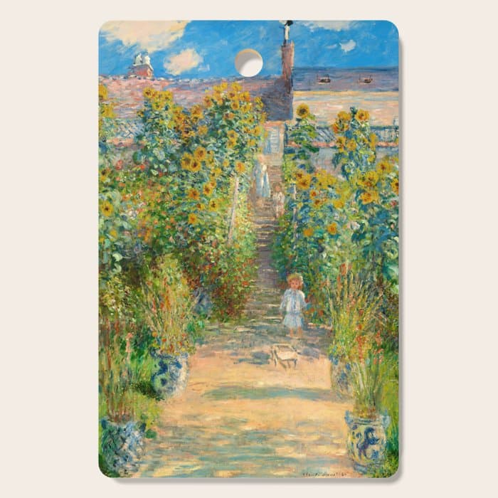 Claude Monet, The Artist's Garden at Vétheuil, 1880 Cutting Board