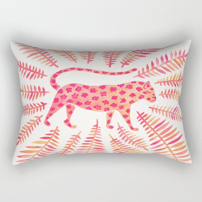 Jaguar - Pink Ombré Palette Rectangular Pillow