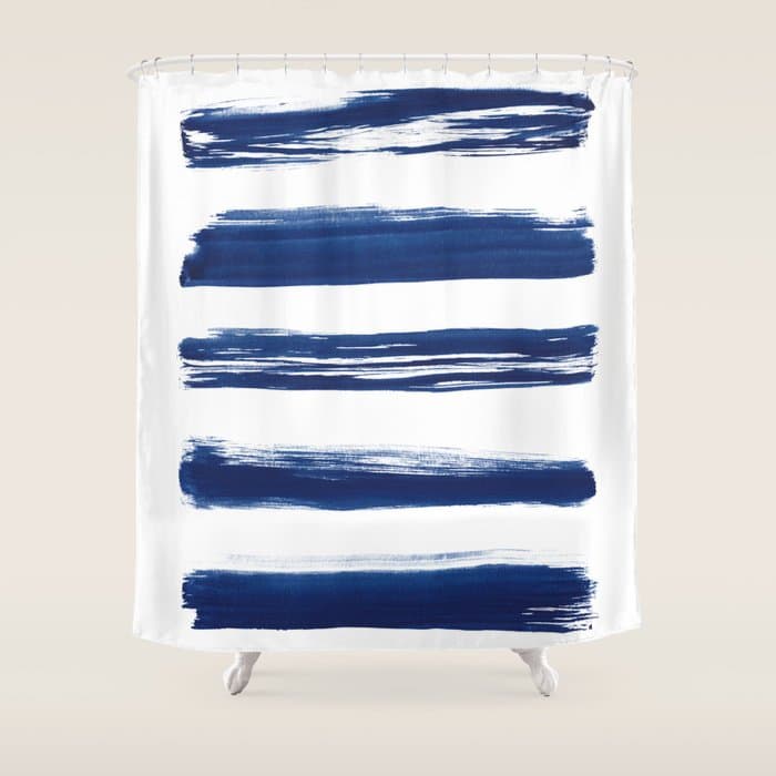 Indigo Brush Strokes | No. 2 Shower Curtain