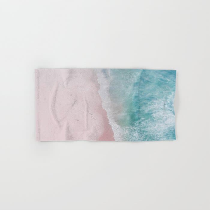 Ocean Walk - Aerial Beach photography by Ingrid Beddoes Bath Towel