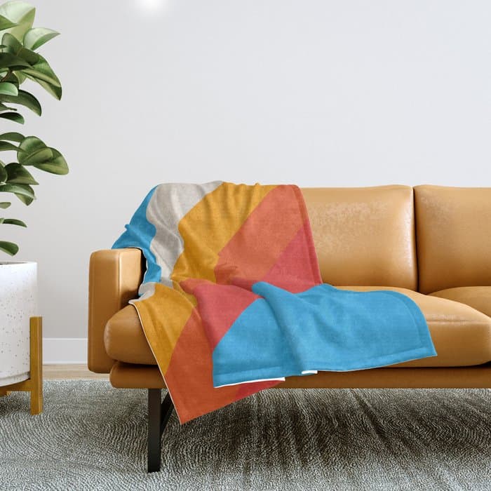 Gefjun - Classic Minimal Retro Summer Style Stripes Throw Blanket