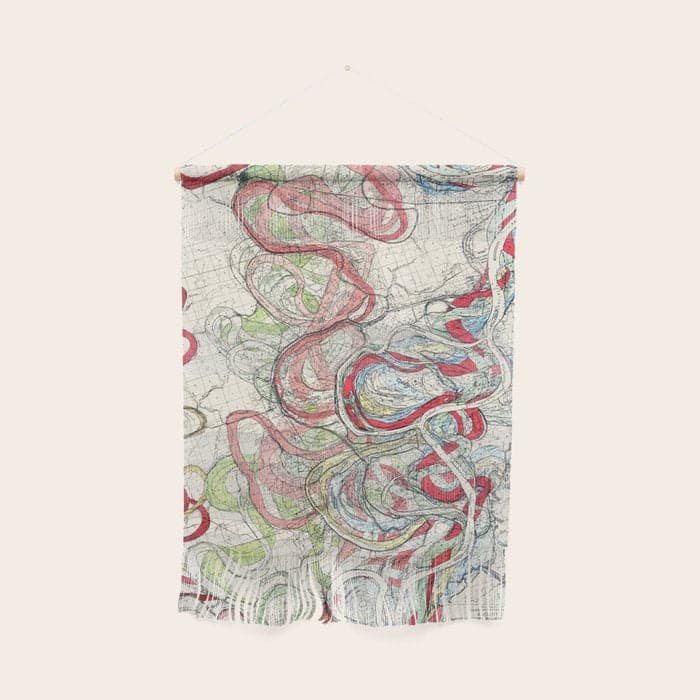 Vintage Map of the Mississippi River Wall Hanging