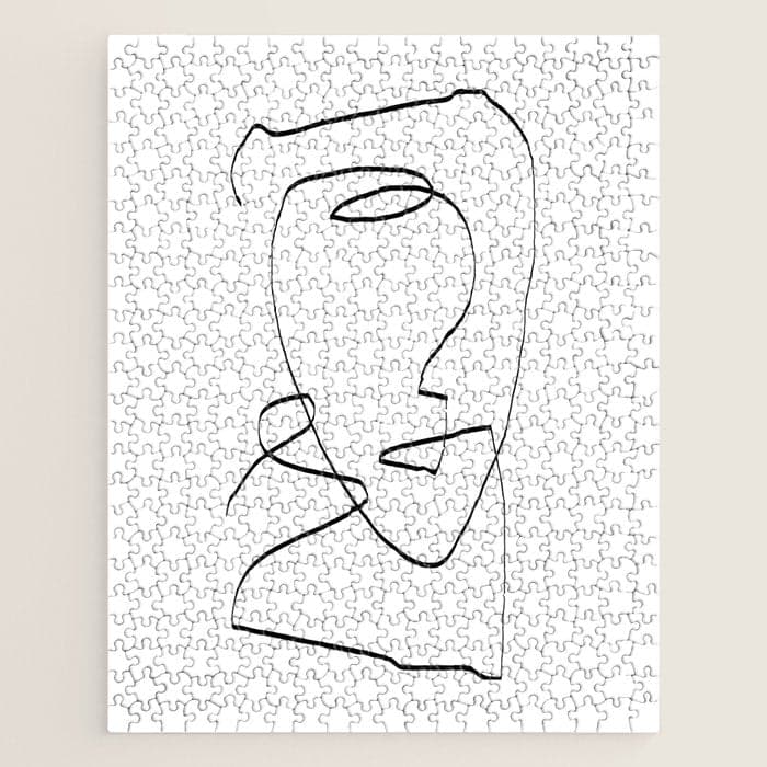 Abstract head, Minimalist Line Art Jigsaw Puzzle