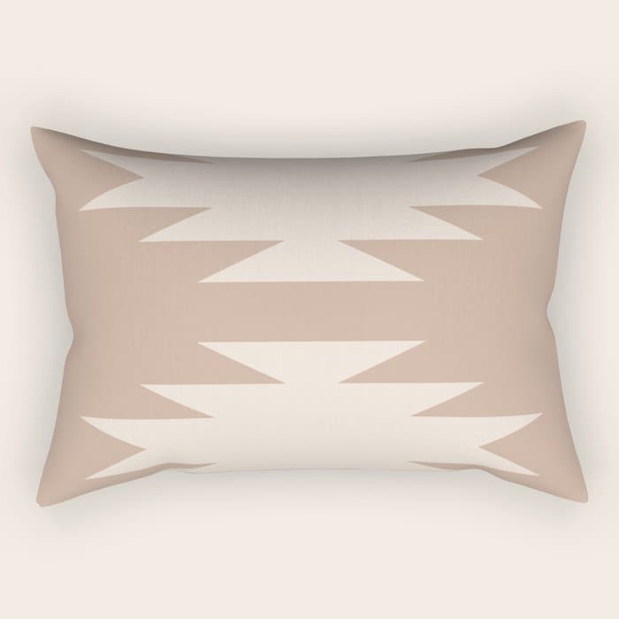 Geometric Southwestern Minimalism - Neutral Natural Beige Rectangular Pillow