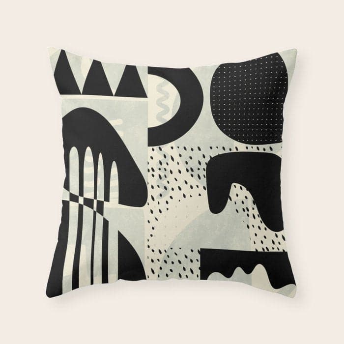 mid century geometric abstract Throw Pillow