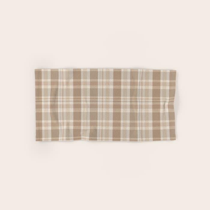 Plaid Prints, Brown and Beige Bath Towel