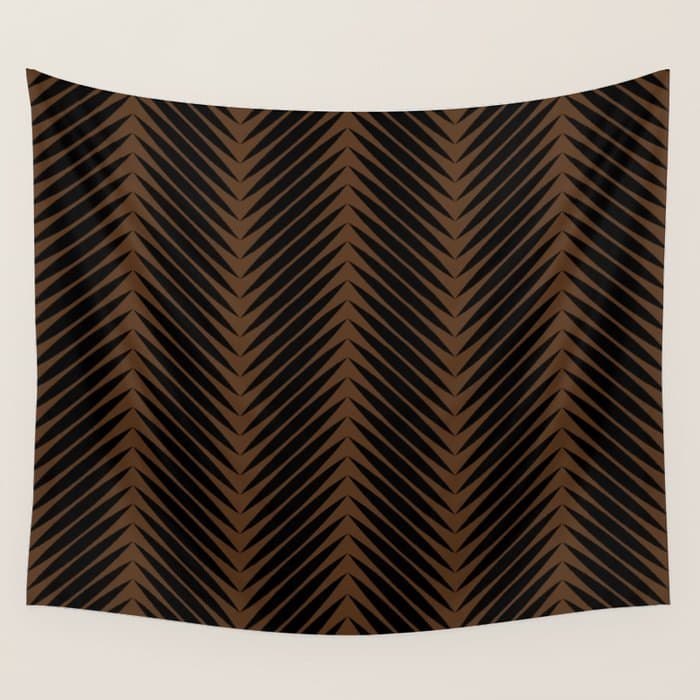 Palm Leaf Pattern - Dark Earthy Wall Tapestry