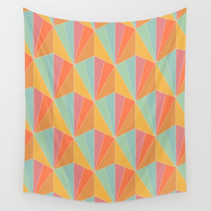 Gisela Color Block Pattern II Wall Tapestry