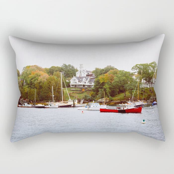 Rockport Harbor Maine Rectangular Pillow