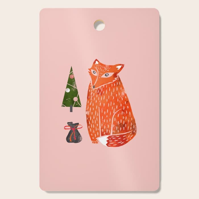 Christmas fox - illustration Cutting Board