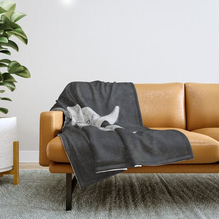 These Boots - Noir / Black & White Throw Blanket