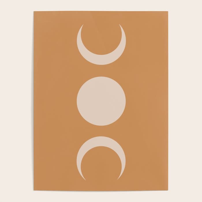 Moon Shapes Minimalism - Desert Sand Poster