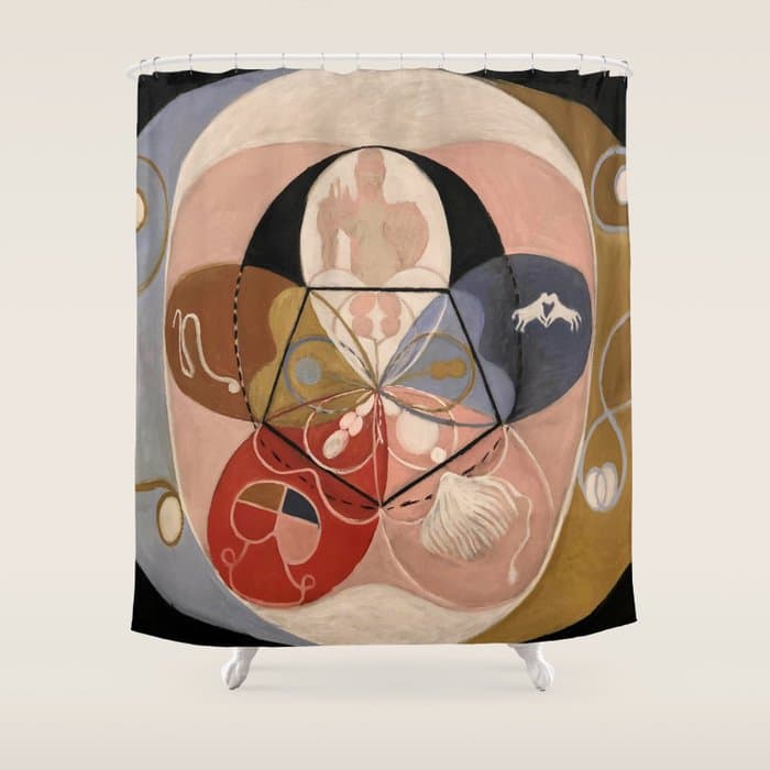 Hilma af Klint "Evolution, No. 14, Group VI" Shower Curtain