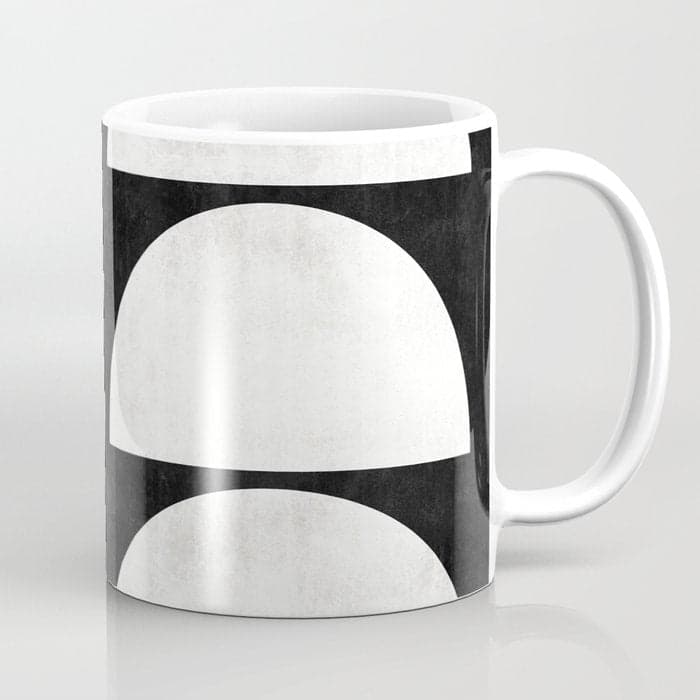Mid-Century Modern Pattern No.8 - Black and White Coffee Mug