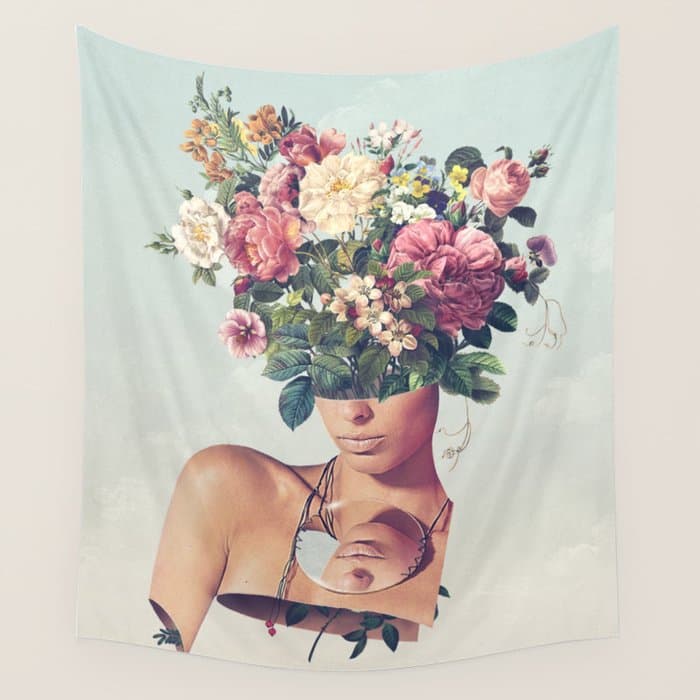 Flower-ism - Bouquet Pot Head Wall Tapestry